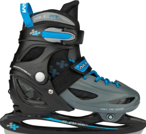 Nijdam Ice Hockey Skate - Adjustable in Size - Black/Grey - Size 30-33 in sales packaging - Wholesale Liquidation Pallets | Pallet liquidations...